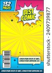 Comic book cover. Vector illustration style cartoon.