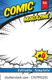 Comic book cover. Vector illustration.