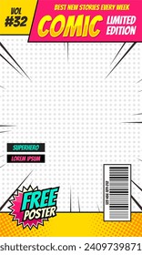 Comic book cover. Vector illustration style cartoon.