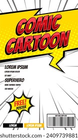Portada del cómic. Caricatura de estilo de ilustración vectorial.