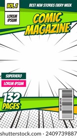 Comic book cover. Vector illustration style cartoon.