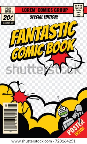 Comic Book Cover Vector Template Comic Stock Vector (Royalty Free
