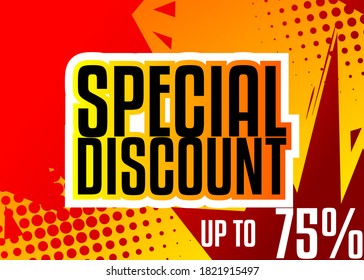 Comic book discount sale social media post design. Cartoon colored poster template. Vector comics premium backdrop illustration.