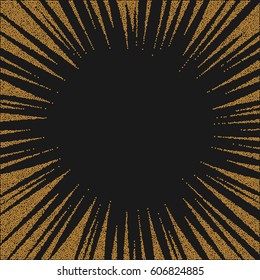 Comic book dotted radial lines background. Manga speed frame design element. Graphic explosion vector illustration.