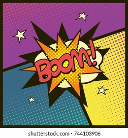 Comic Book Effect Explosion Boom Stock Vector (Royalty Free) 744103906