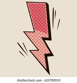 Comic Book Element. Cartoon Pink Flash. Vector Icon.