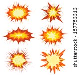 Comic Book Explosion, Bombs And Blast Set/ Illustration of a set of comic book explosion, blast and other cartoon fire bomb, bang and exploding symbols