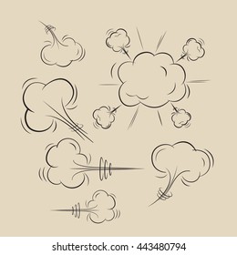 Comic book explosion. Explosion boom, black cloud, smoke and explode