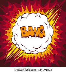 Comic Book Explosion Boom, Vector Illustration