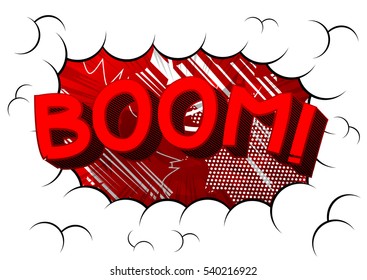 Comic book explosion with boom word.