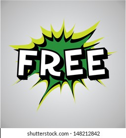 Comic book explosion bubble, vector illustration, free