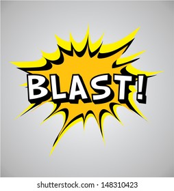 Comic book explosion bubble, vector illustration, blast 