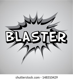 Comic book explosion bubble, vector illustration, blaster