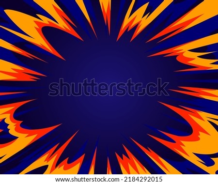 Comic book explosion cartoon frame pow backgrounds. Pop art boom design template page. Hand drawn vector explosion art illustration. 