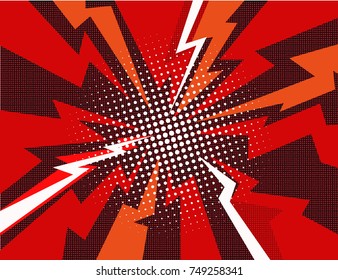 Comic book explosion ray background vector illustration