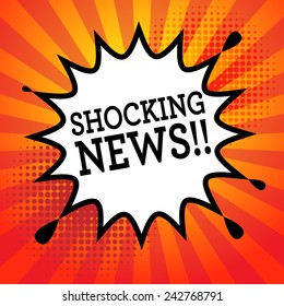 Comic book explosion with text Shocking News, vector illustration