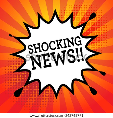 Comic book explosion with text Shocking News, vector illustration