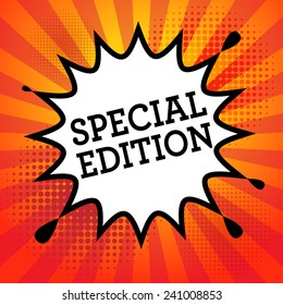 Comic Book Explosion With Text Special Edition, Vector Illustration