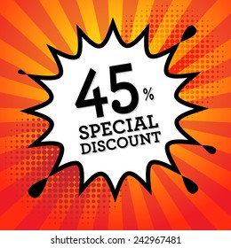 Comic book explosion with text Special Discount, vector illustration