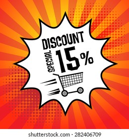 Comic book explosion with text Special Discount, vector illustration
