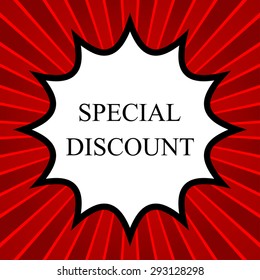 Comic book explosion with text Special Discount