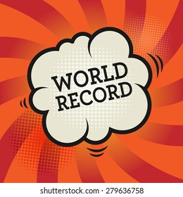 Comic book explosion with text World Record, vector illustration