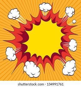 Comic book explosion, vector illustration