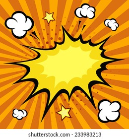 Comic book explosion, vector  illustration