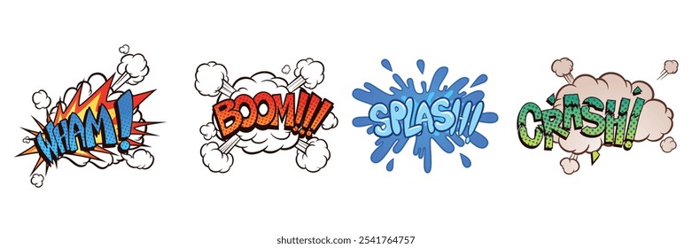 Comic book explosion wham boom splash crash