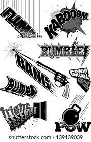Comic book explosion(black&white)