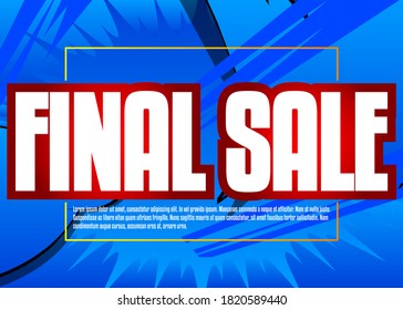 Comic book fashion sale social media post design. Cartoon colored poster template. Vector comics premium backdrop illustration.