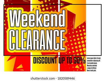 Comic book fashion sale social media post design. Cartoon colored poster template. Vector comics premium backdrop illustration.
