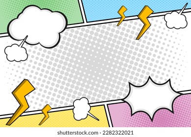 Comic book frame background, vector illustration