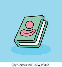 Ilustración del icono de la caricatura vectorial gratuita del libro de historietas.Icono de signos y textos de adolescentes aislados. estilo de dibujos animados planos