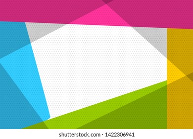 Comic book geometric pop art retro background. Abstract vector pattern 80s-90s. Halftone trendy frame for text banner.