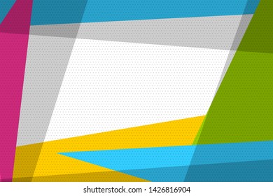 Comic book geometric pop art retro background. Abstract vector pattern 80s-90s. Halftone trendy frame for text banner.