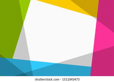 Comic book geometric pop art retro background. Abstract vector pattern 80s-90s. Halftone trendy frame for text banner.