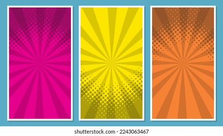 Comic book halftone background. Vintage superheroes comics poster backdrop, halftone texture and superhero vector backgrounds