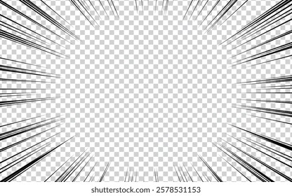 Comic book halftone effect template on transparent background. vector illustration.