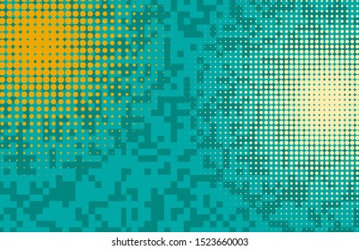 Comic book halftone texture pop art background. Retro color style. Vintage pastel colors vector illustration. Circus radial retro background.