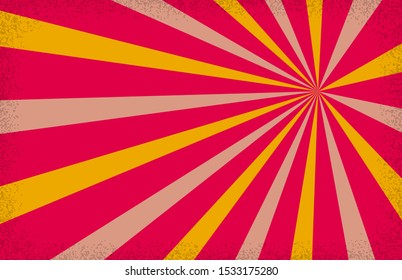 Comic book halftone texture pop art background. Retro color style. Vintage pastel colors vector illustration. Circus radial retro background.