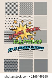 Comic Book Halftones Set of Seamless Patterns