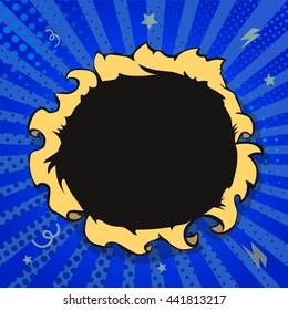 Comic book hole, boom explosion vector