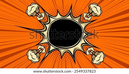comic book holes. Vector paper is torn through boom explosion. Circle holes in the middle on color backgrounds