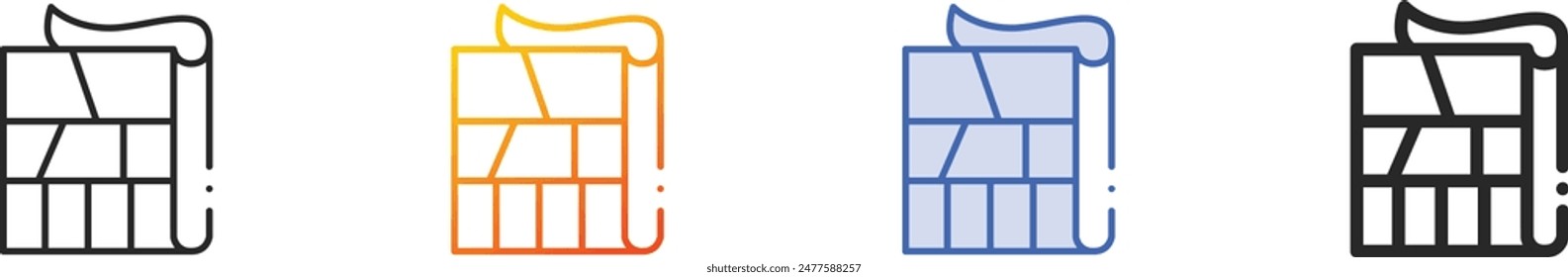 comic book icon.Thin Linear, Gradient, Blue Stroke and bold Style Design Isolated On White Background