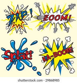 Comic book inspired expressions and explosions