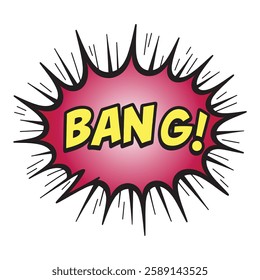 comic book isolated speech balloon with bang word on it, ideal for cartoon expressions and pop art templates.
