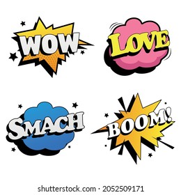 Comic book lettering collection on white background - Vector illustration