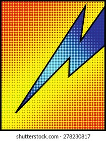 Comic book lighting bolt, halftone