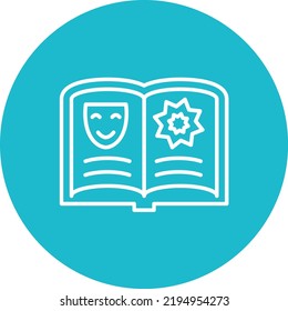 Comic Book line circle icon vector image. Can also be used for web apps, mobile apps and print media.